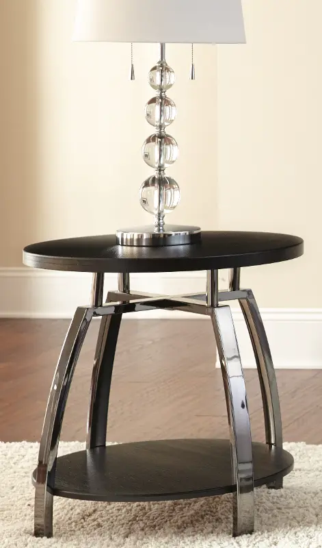 Coham Contemporary Black End Table