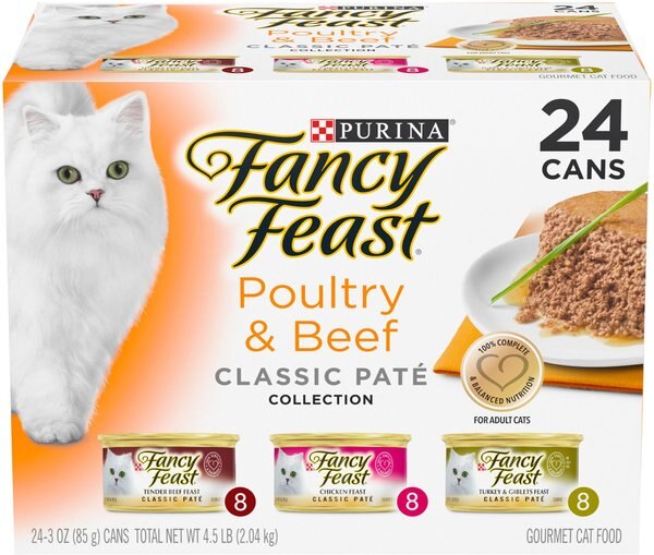 Fancy Feast Poultry and Beef Classic Pate Variety Pack Canned Cat Food