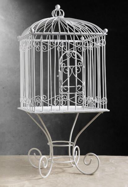 Richland Large Metal Vintage Bird Cage on Stand andnbsp; 21in