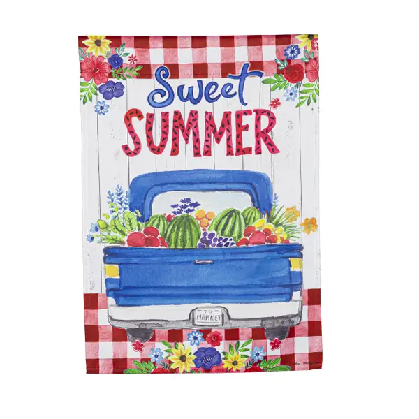 Evergreen Enterprises Sweet Summer Truck Garden Suede Flag