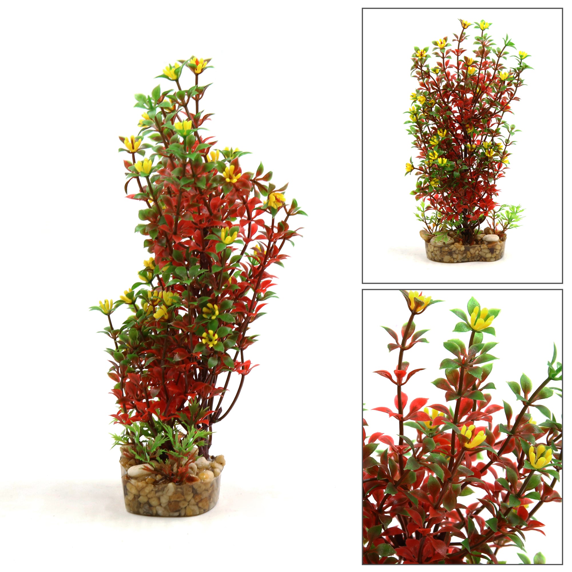 Red Plastic Plant Terrarium Decorative Habitat for Reptiles and Amphibians