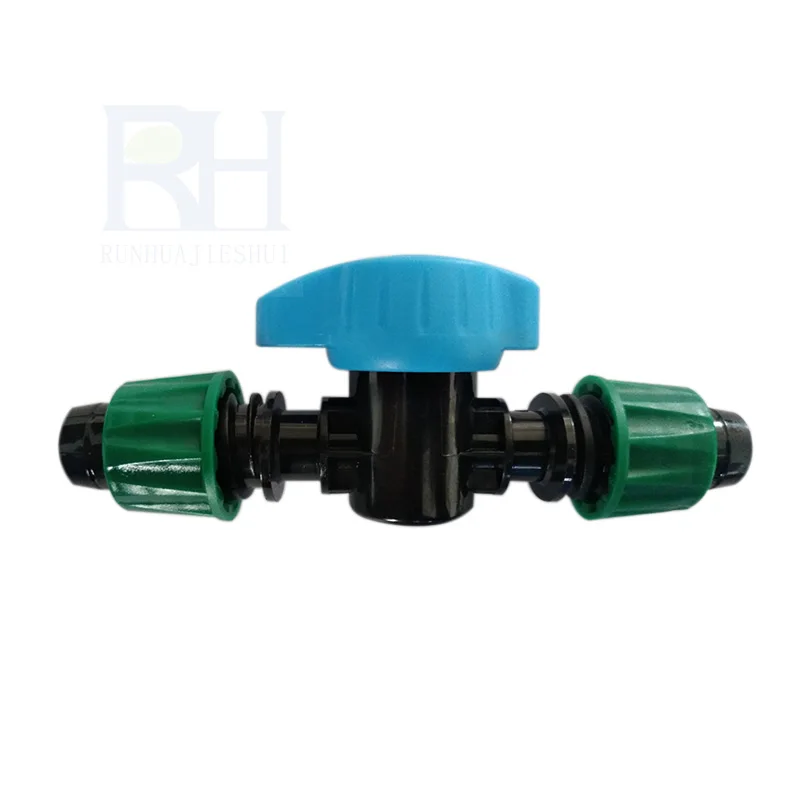 Water saving drip irrigation system plastic 16mm mini valve irrigation drip tape valve for garden and agriculture