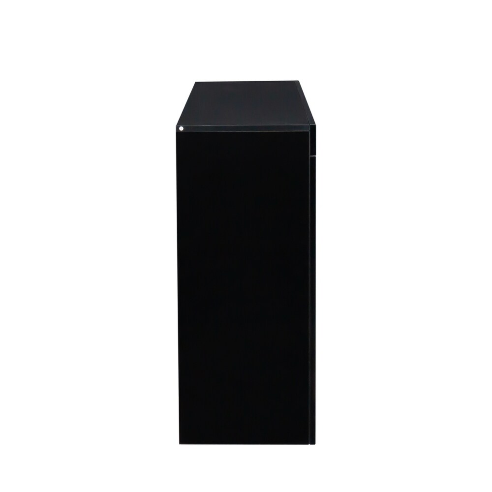 Multipurpose LED Storage Cabinet with Multi Colour LED Lights  Open Three Tiers Cubby Space   One Door