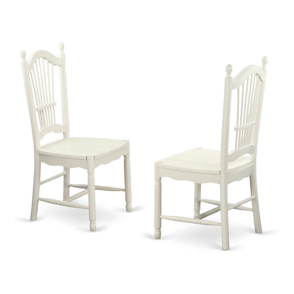 East West Furniture 3 Pc Dining Room set with a Round Small Table and 2 Wooden Seat Kitchen Chairs (Color Option)