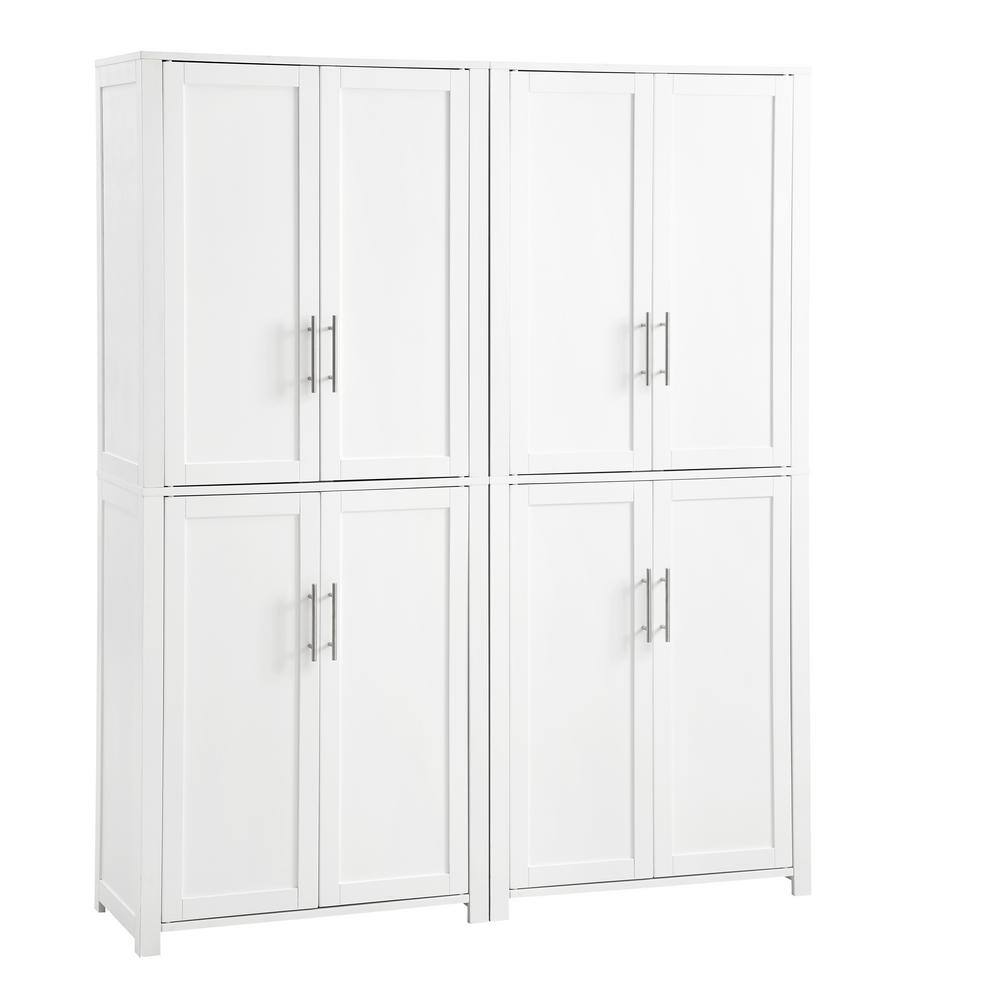 CROSLEY FURNITURE Savannah White Food Pantry (Set of 2) KF33020WH