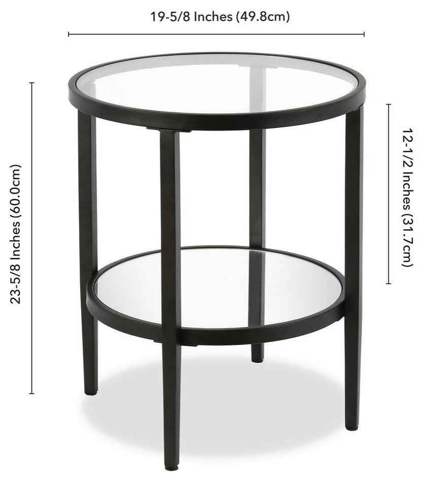 Hera 19.62  x27 x27Wide Round Side Table in Blackened Bronze   Contemporary   Accent Chests And Cabinets   by BisonOffice  Houzz