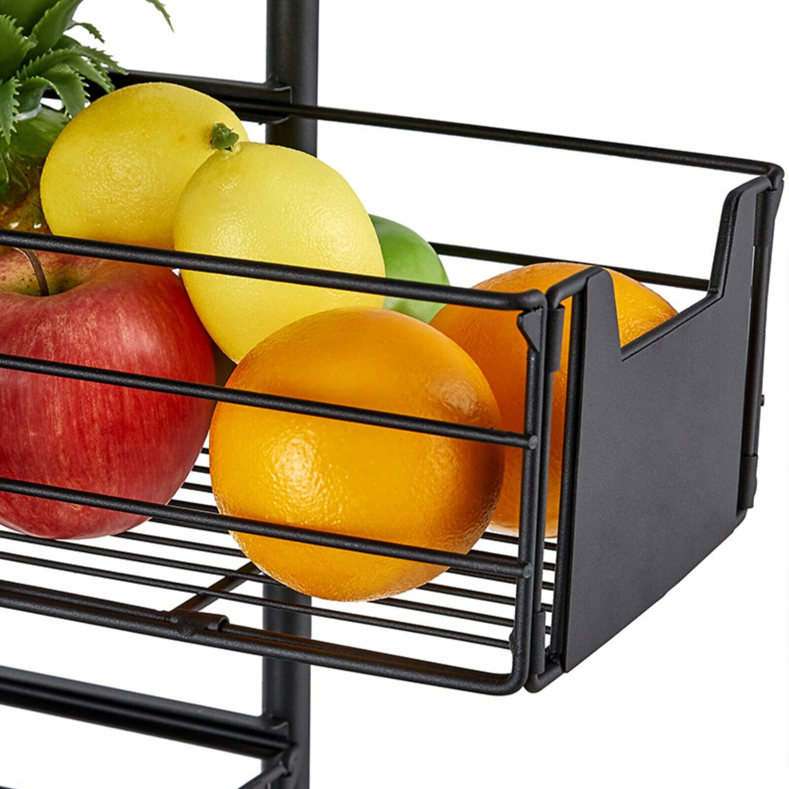 Miumaeov Kitchen Storage Rack Utility Microwave Oven Stand Storage Shelf + Push-Pull Drawer Black 27.9