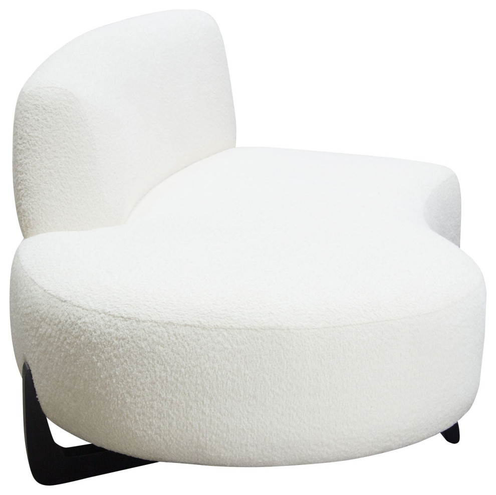 Vesper Curved Armless Left Chaise  White   Transitional   Indoor Chaise Lounge Chairs   by AMOC  Houzz