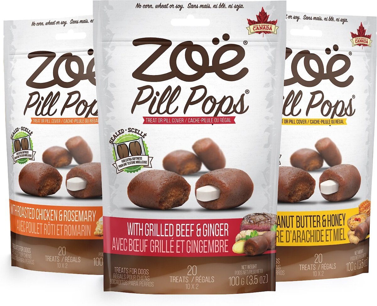 Zoe Pill Pop Grilled Beef with Ginger Dog Treats