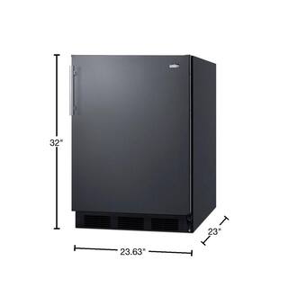 Summit Appliance 24 in. W 5.5 cu. ft. Mini Refrigerator in Black without Freezer ADA Compliant FF63BKBIADA