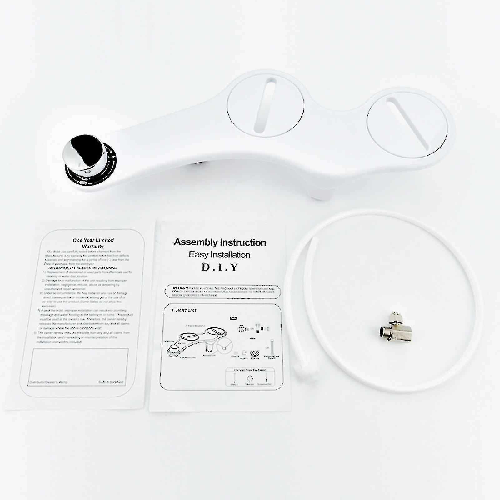 Sprayer Niubi-bidet Toilet Seat Attachment Fresh Water Sprayer (only Cold Temperature Control， Dual Nozzle Cleaning， Non-electric， Adjustable