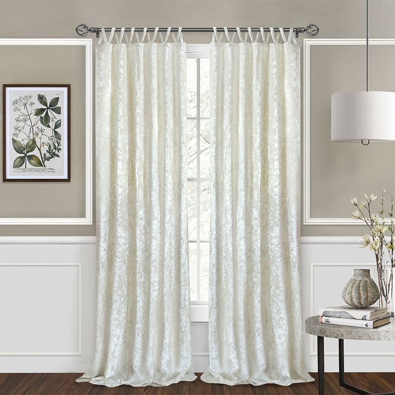 Kate Aurora Park Avenue 2 Piece Criss-Cross Tab Top Velvet Window Curtain Panels