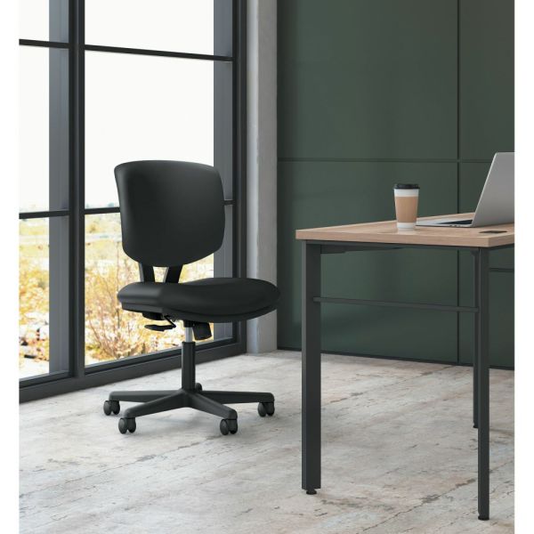 HON Volt Series Leather Task Chair with Synchro-Tilt， Supports Up to 250 lb， 18