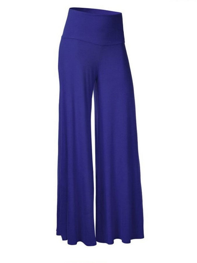 Casual Solid Color Wide Leg Pants