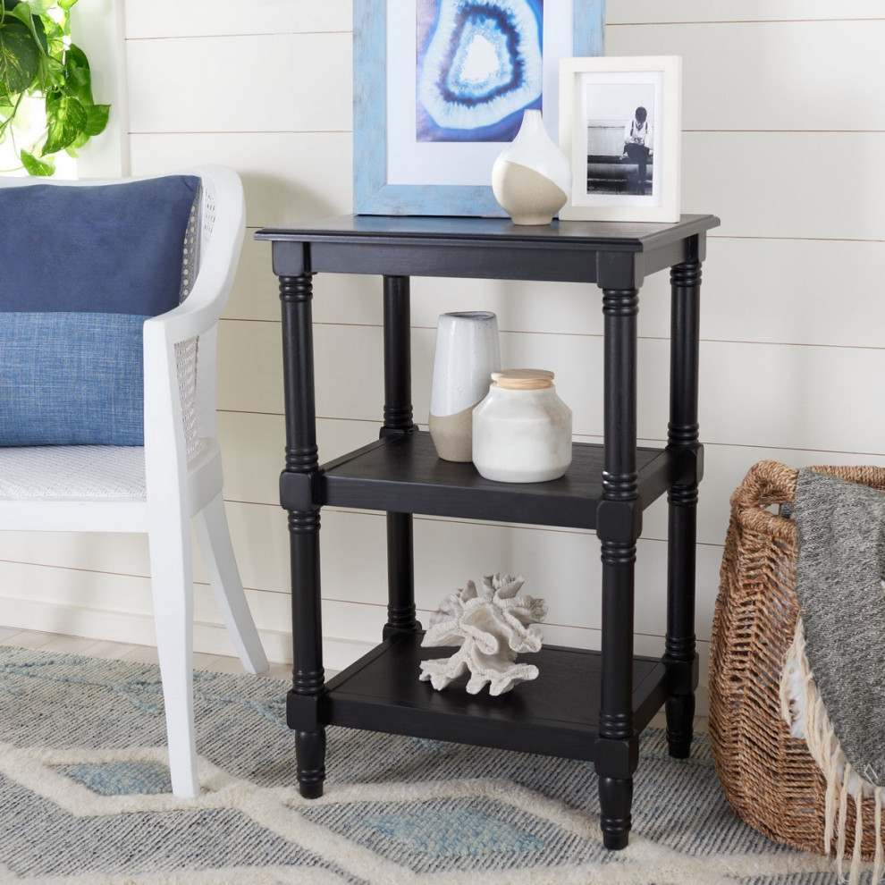 Poet 3 Shelf Accent Table Black   Asian   Side Tables And End Tables   by AED Luxury Home Decor  Houzz