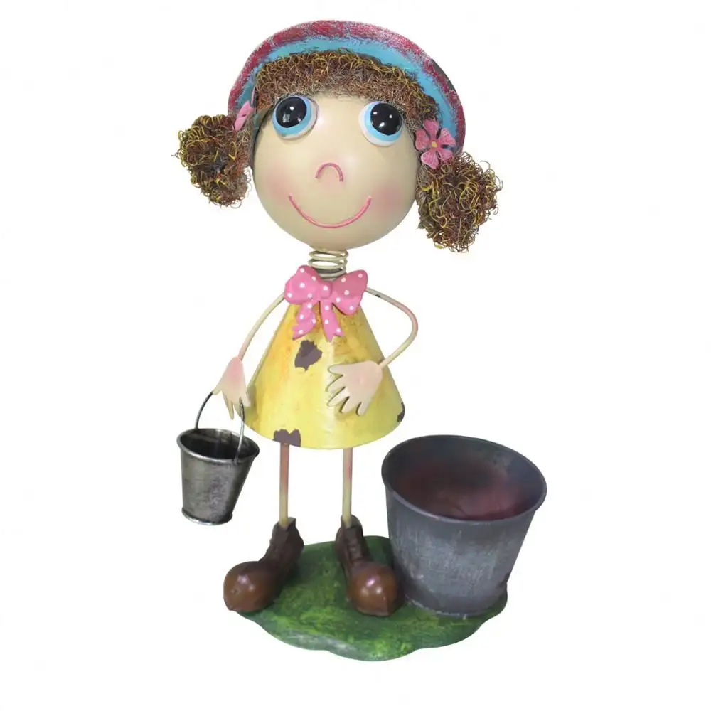 China Supplier metal doll garden with flower pot