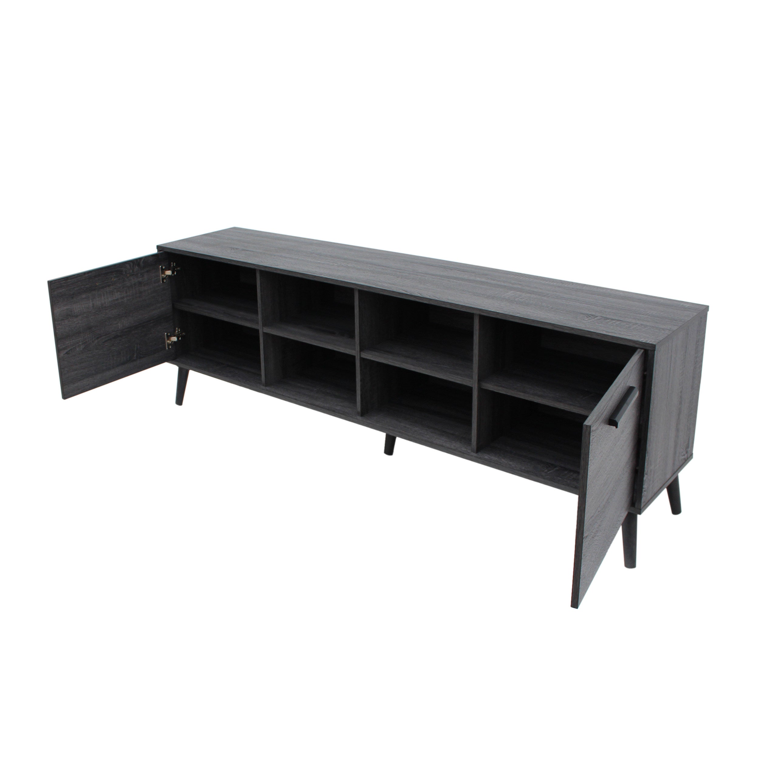 Owensmouth Mid Century Modern 2 Cabinets & Shelves TV Stand