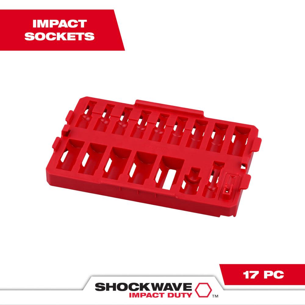 Milwaukee SHOCKWAVE Impact Duty Socket 3/8” Dr 17pc Tray Only ;