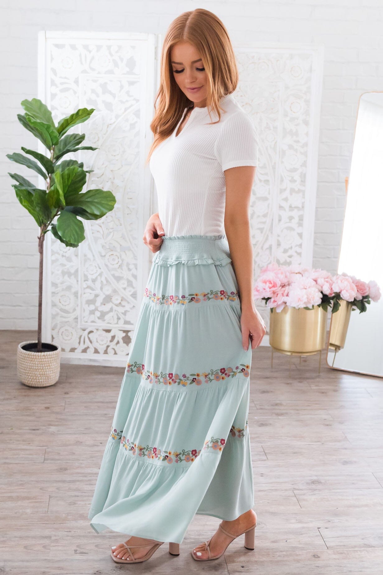 Sway My Way Modest Tiered Skirt