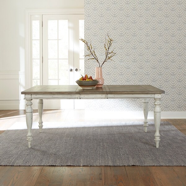 Whitney Antique Linen Weathered Gray 6 Piece Rectangular Table Set