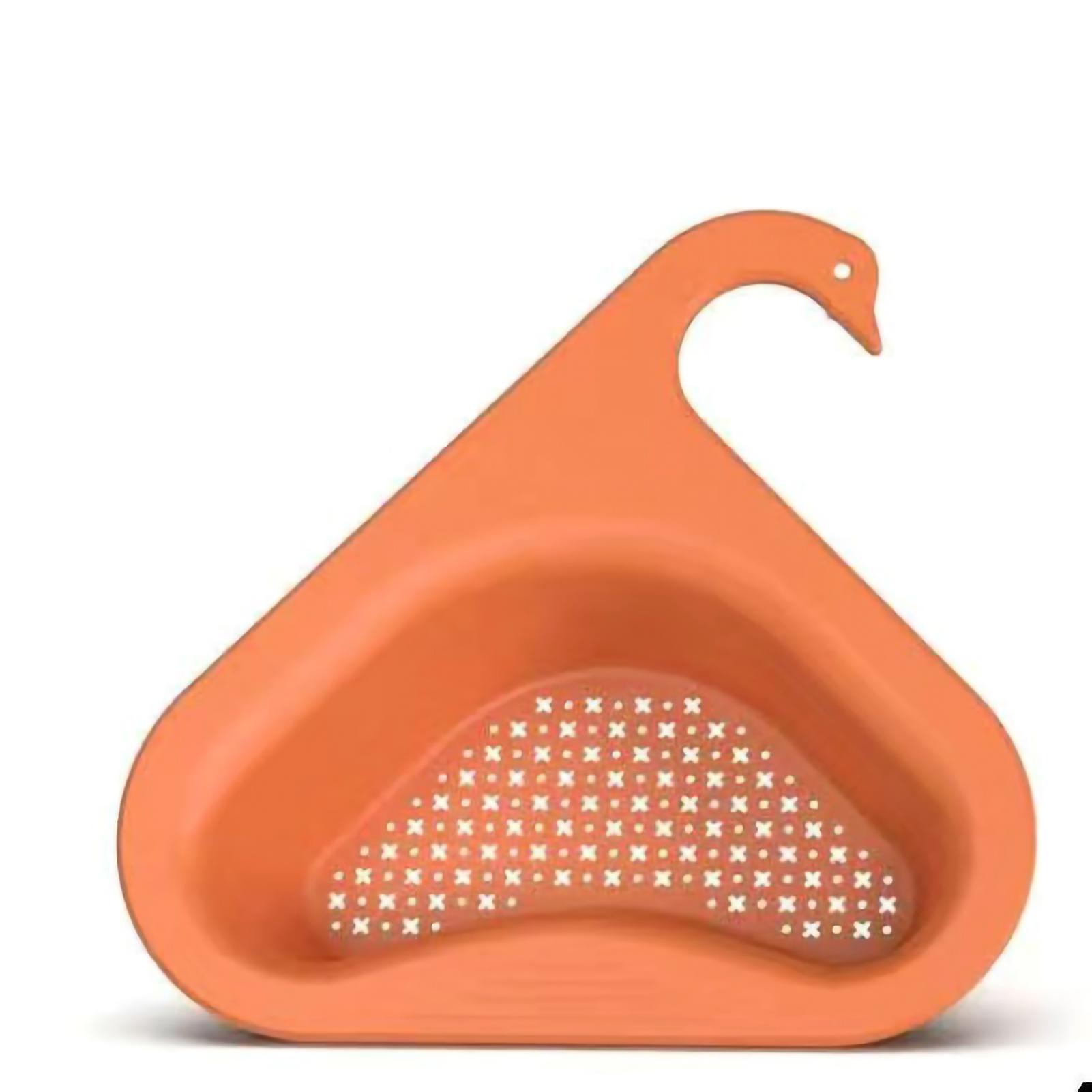 Swan Shape Drain Basket Exquisite Multifunctional Corner Kitchen Sink Strainer For Kitchenorange