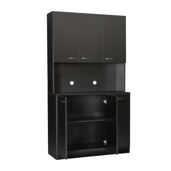 Modern Tall Wardrobeand Cabinet，with 6 Doors，1 Open Shelf and 1 Drawer - - 37291633