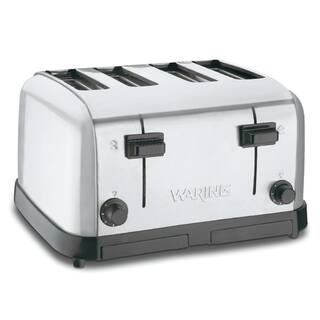 Waring Commercial Brushed Chrome 4-Slice Commercial Medium-Duty Toaster WCT708