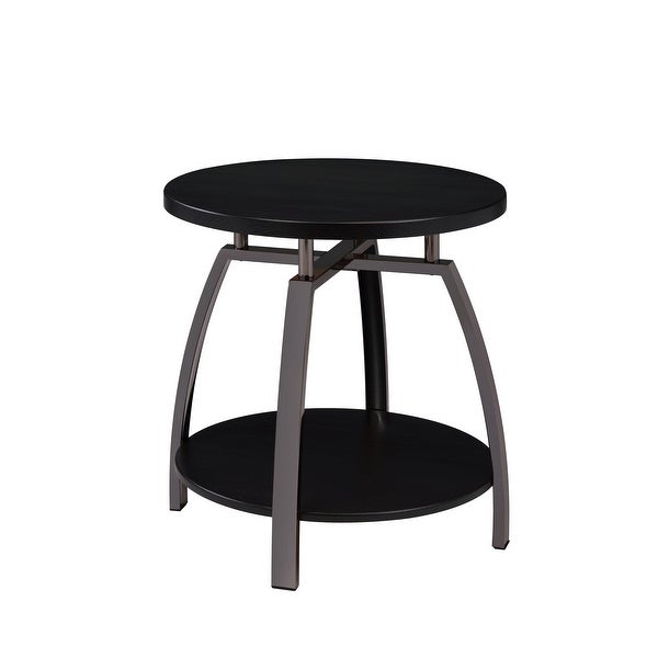 Andre Dark Grey and Black Nickel End Table