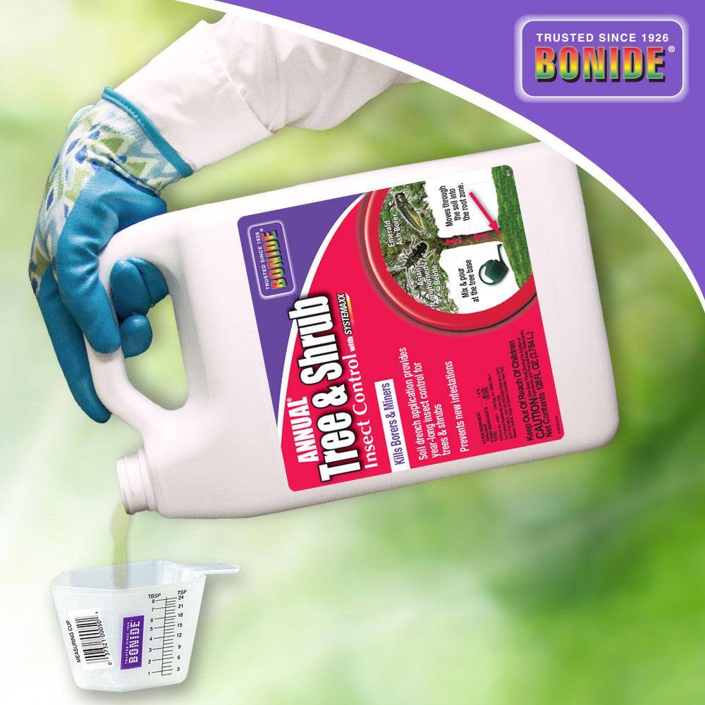 Bonide Annual Tree and Shrub Insect Control with Systemaxx 128 oz. Concentrate Year Long Protection and Insect Killer 611