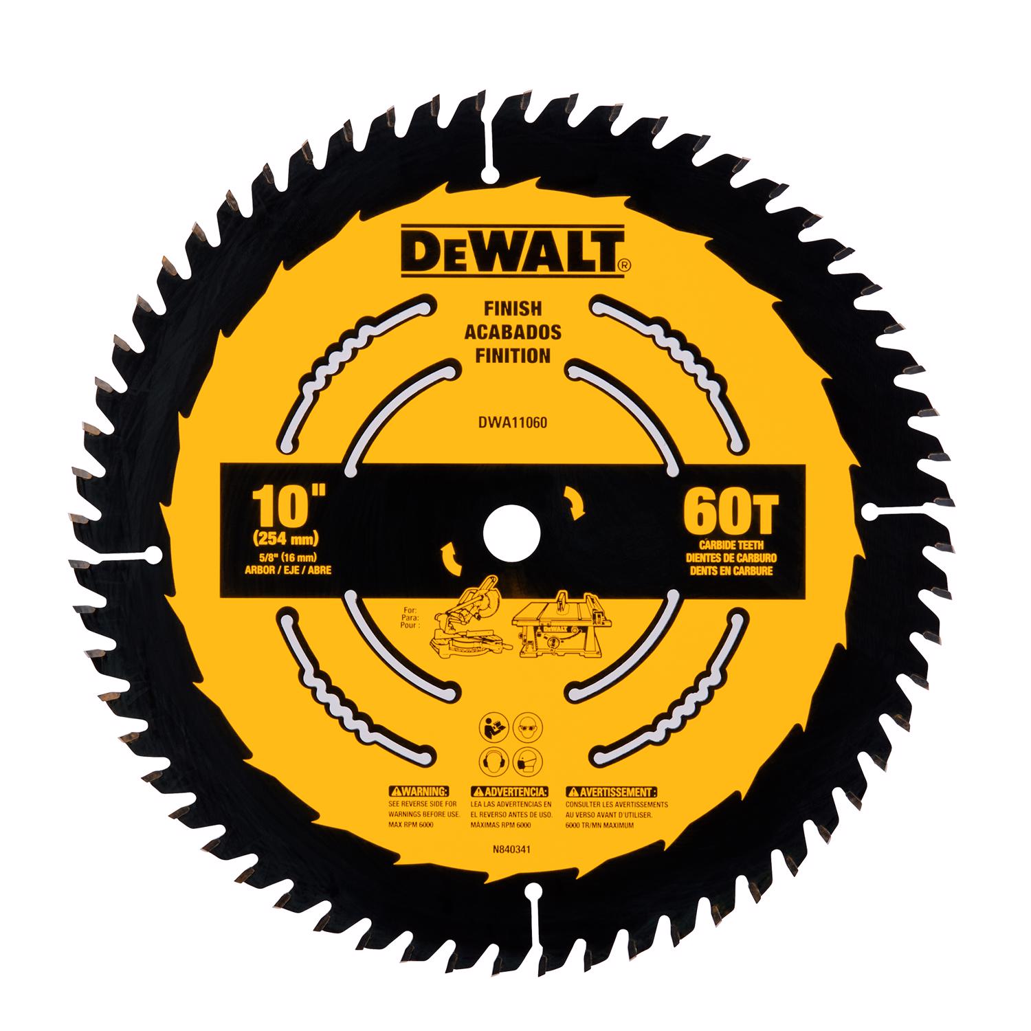 DW 10 in. D X 5/8 in. Carbide Tipped Circular Saw Blade 60 teeth 1 pc