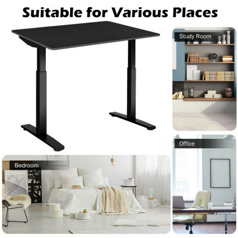 55 One-Piece Universal Tabletop for Standard and Sit to Stand Desk Frame-Black