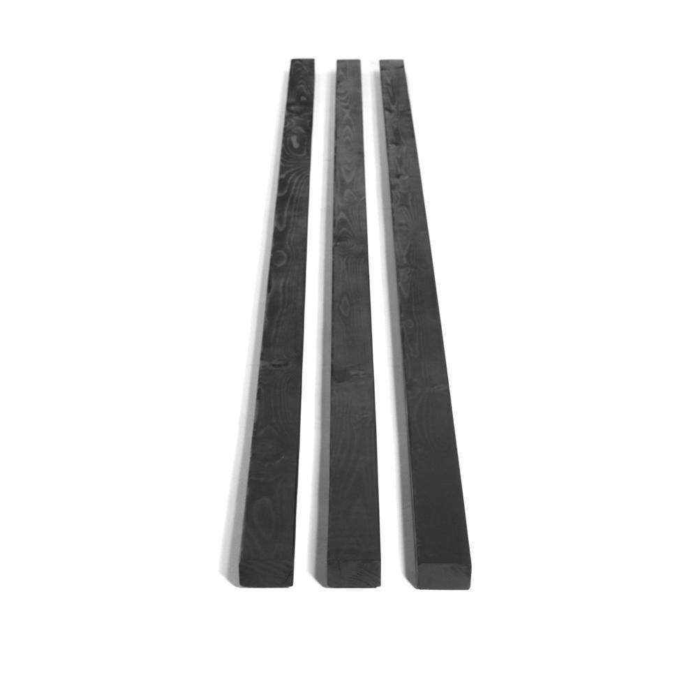 Outdoor Essentials 2 in. x 3 in. x 8 ft. Black Stained Pine Fence Panel Backer Rail (3-Pack) 323082