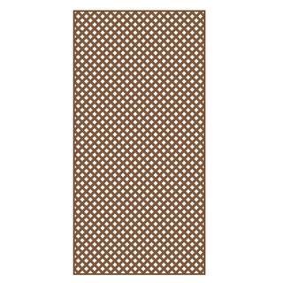 Barrette Outdoor Living 4 ft. x 8 ft. California Redwood Privacy Diamond Vinyl Lattice - Framed 73004040