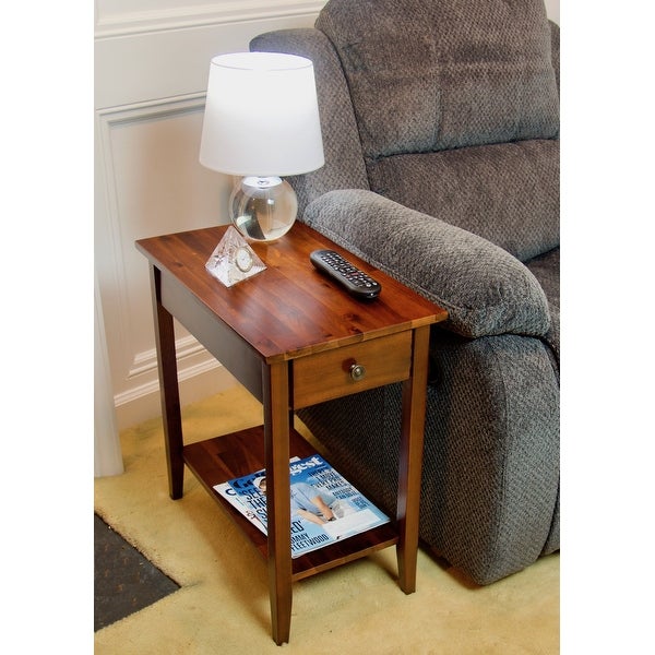 Porch and Den Holly Hill Solid Acacia Recliner End Table