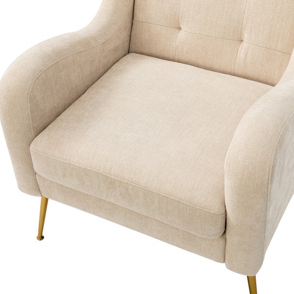 Hyperboreüs Upholstery Accent Armchair with Tufted Back by HULALA HOME