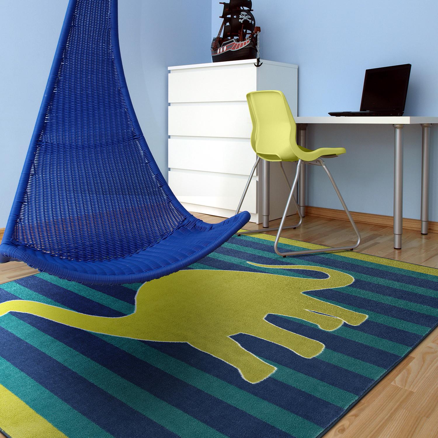 Mohawk Home Kids Blue Interactive Friendly Dinosaur Printed 58242 x 88242 Area Rug  Crowdfused