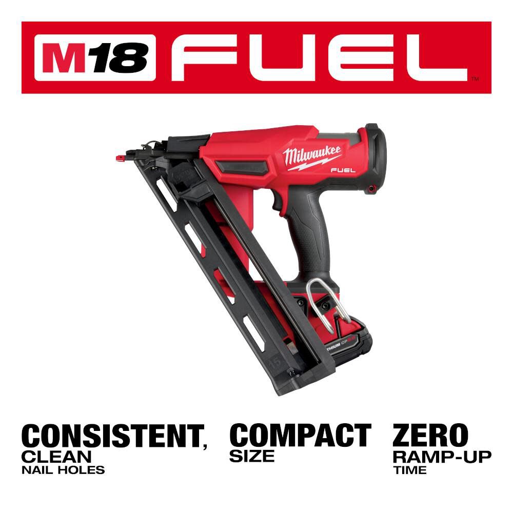 Milwaukee M18 FUEL 15 Gauge Finish Nailer Kit 2839-21CT from Milwaukee