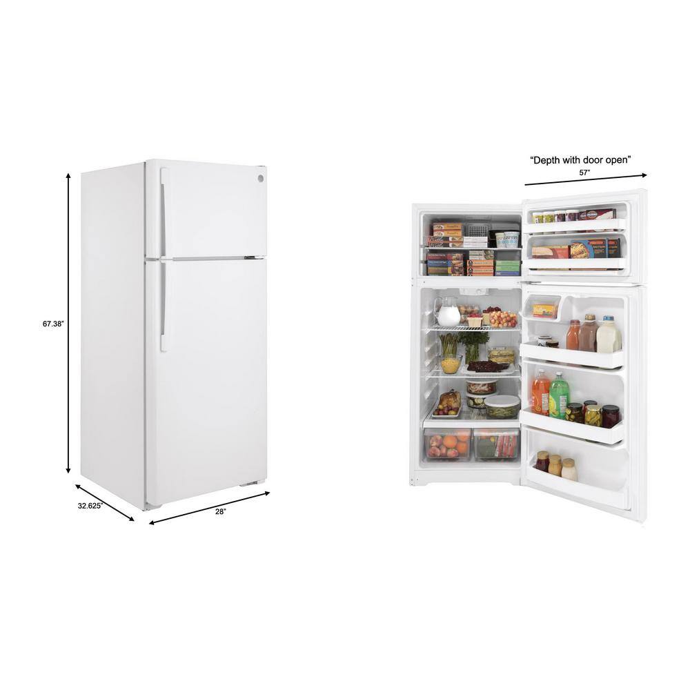 GE 17.5 cu. ft. Top Freezer Refrigerator in White ENERGY STAR GTE18DTNRWW