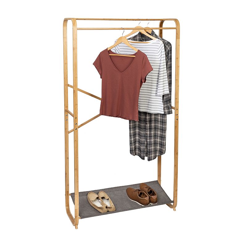 Honey-Can-Do Bamboo and Canvas Garment Rack