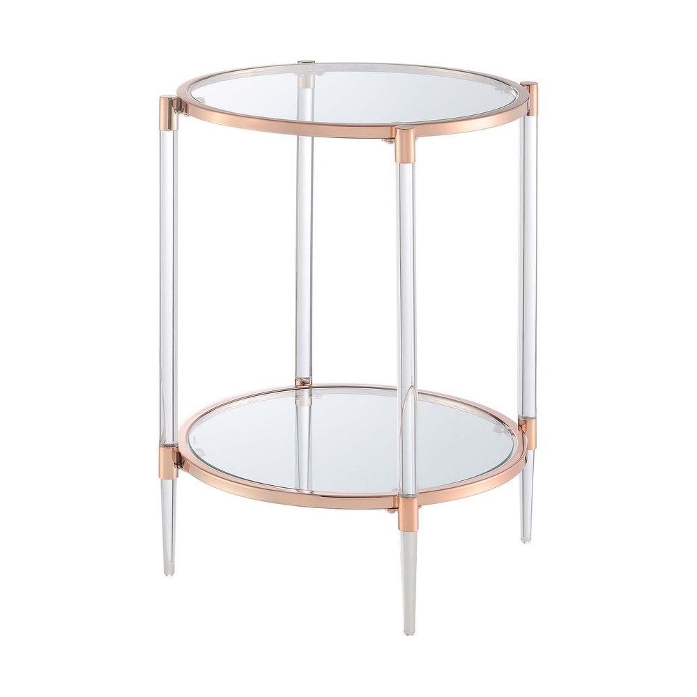 Convenience Concepts Royal Crest 2 Tier Acrylic Glass End Table