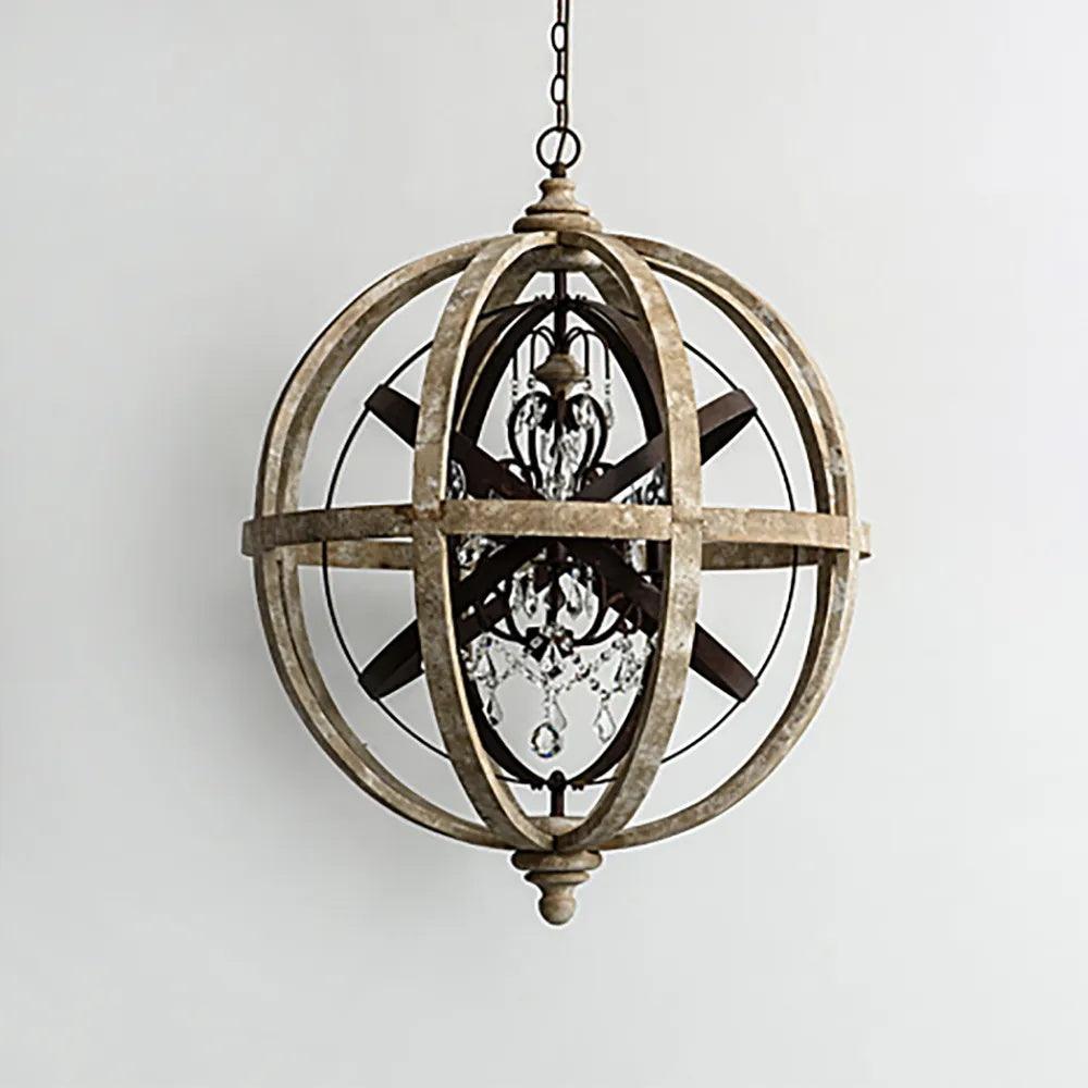 Retro Globe Weathered Chandelier