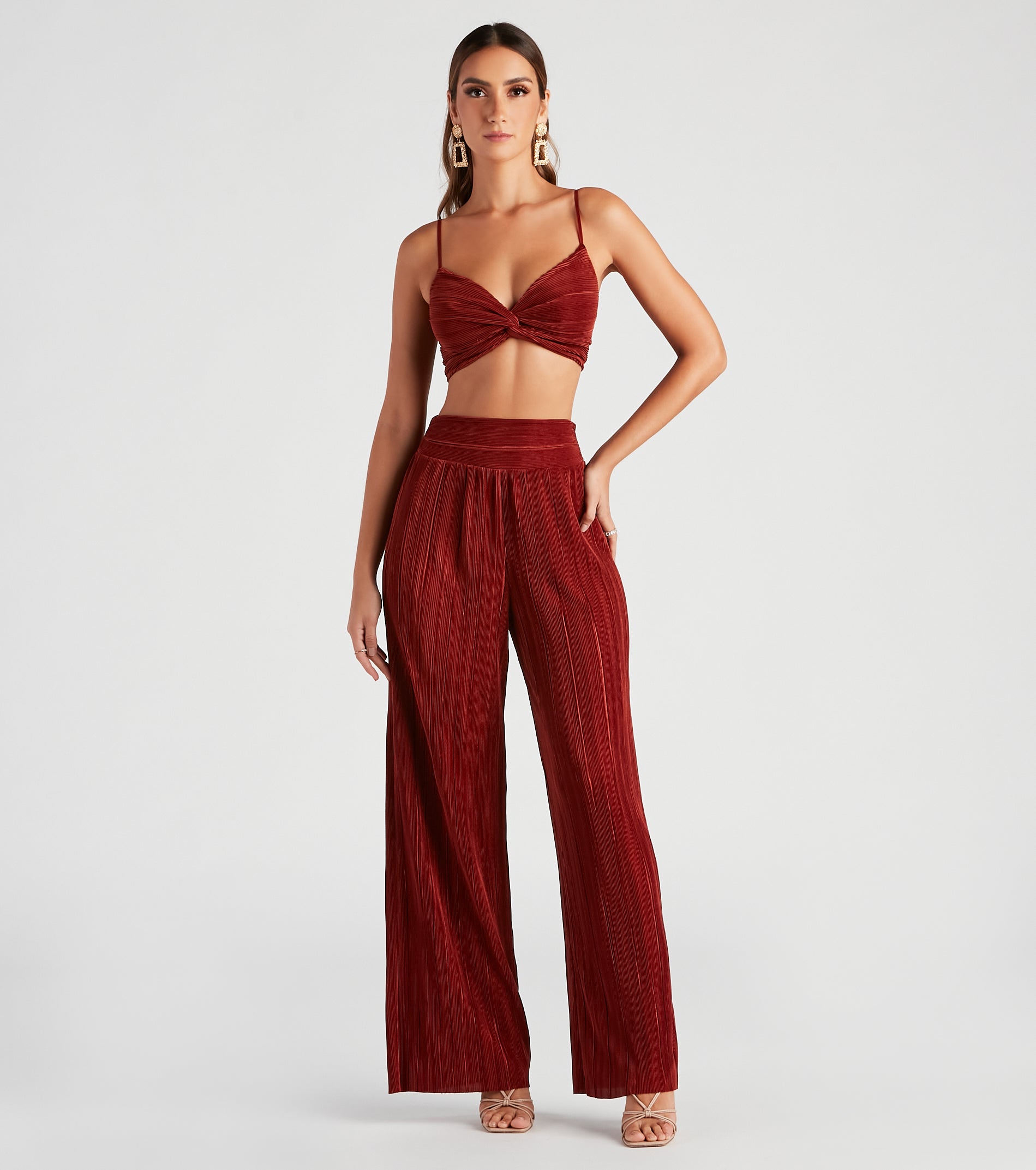 Jazz Night Twist Front Crop Top