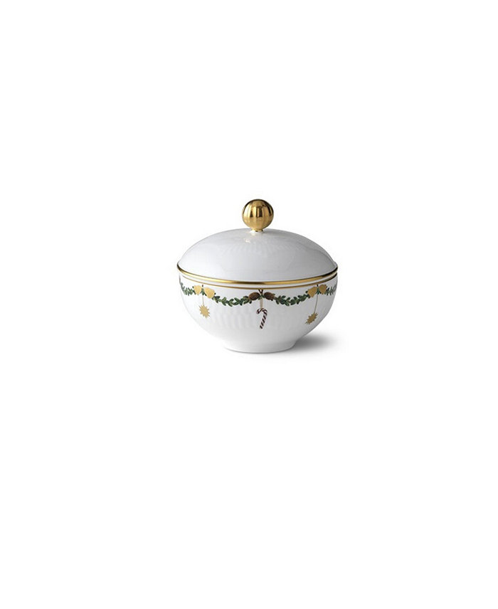 Royal Copenhagen Star Fluted Christmas Sugar Bowl With Lid