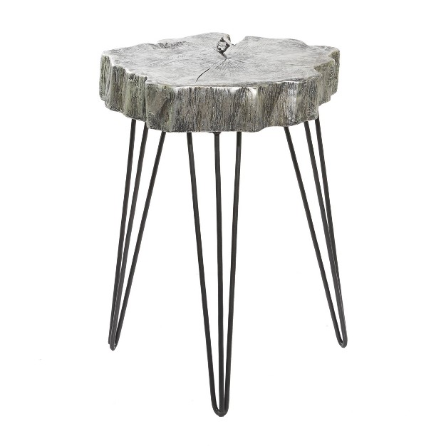 Modern Polystone And Metal Accent Table Olivia amp May