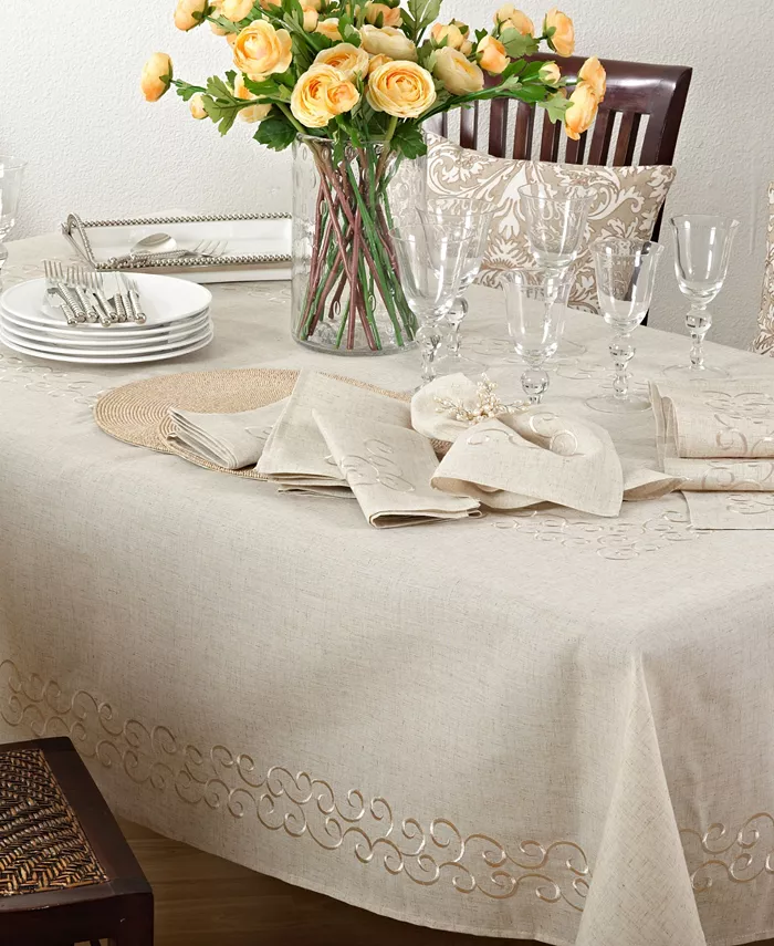 Saro Lifestyle Table Runner with Embroidered Border 54 x 16