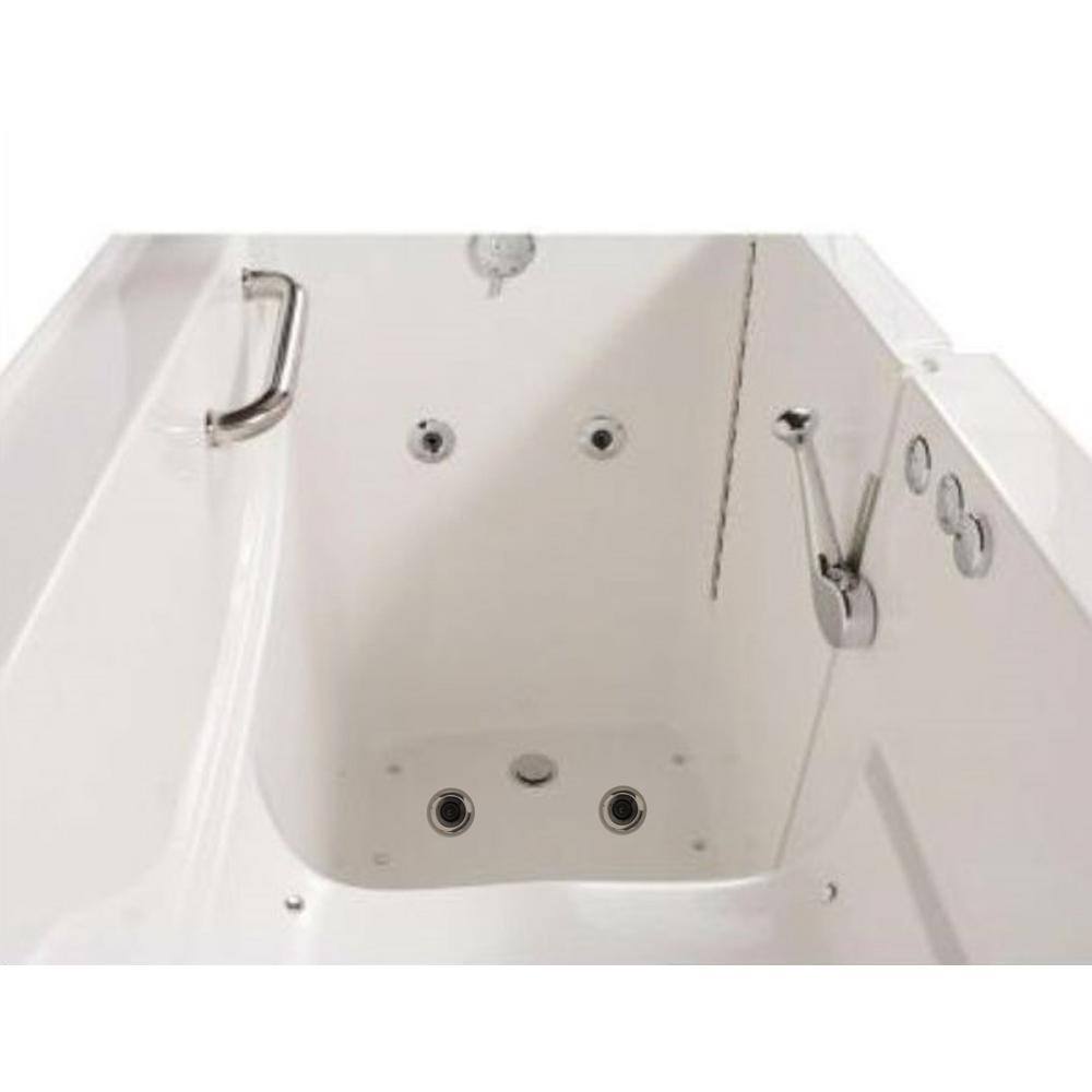 Homeward Bath Avora Bath 52 in. x 30 in. Low Threshold Whirlpool and Air Bath Walk-In Bathtub in WhiteWetDry Vibration JetsRH Drain 3052WRDV