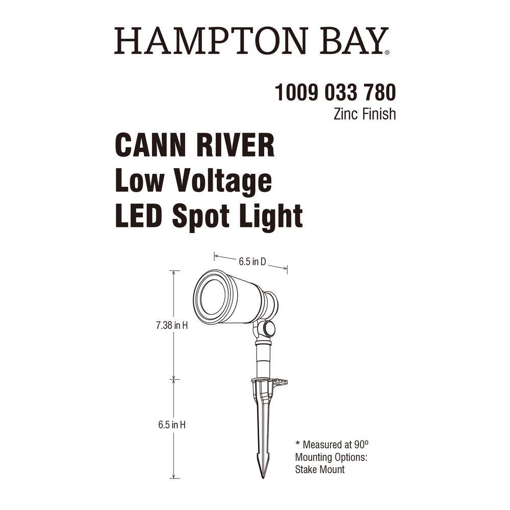 Hampton Bay Cann River Low Voltage 420 Lumens Silver Hardwired Integrated LED Outdoor Spotlight with Clear Glass HSP2301LX-02ZC