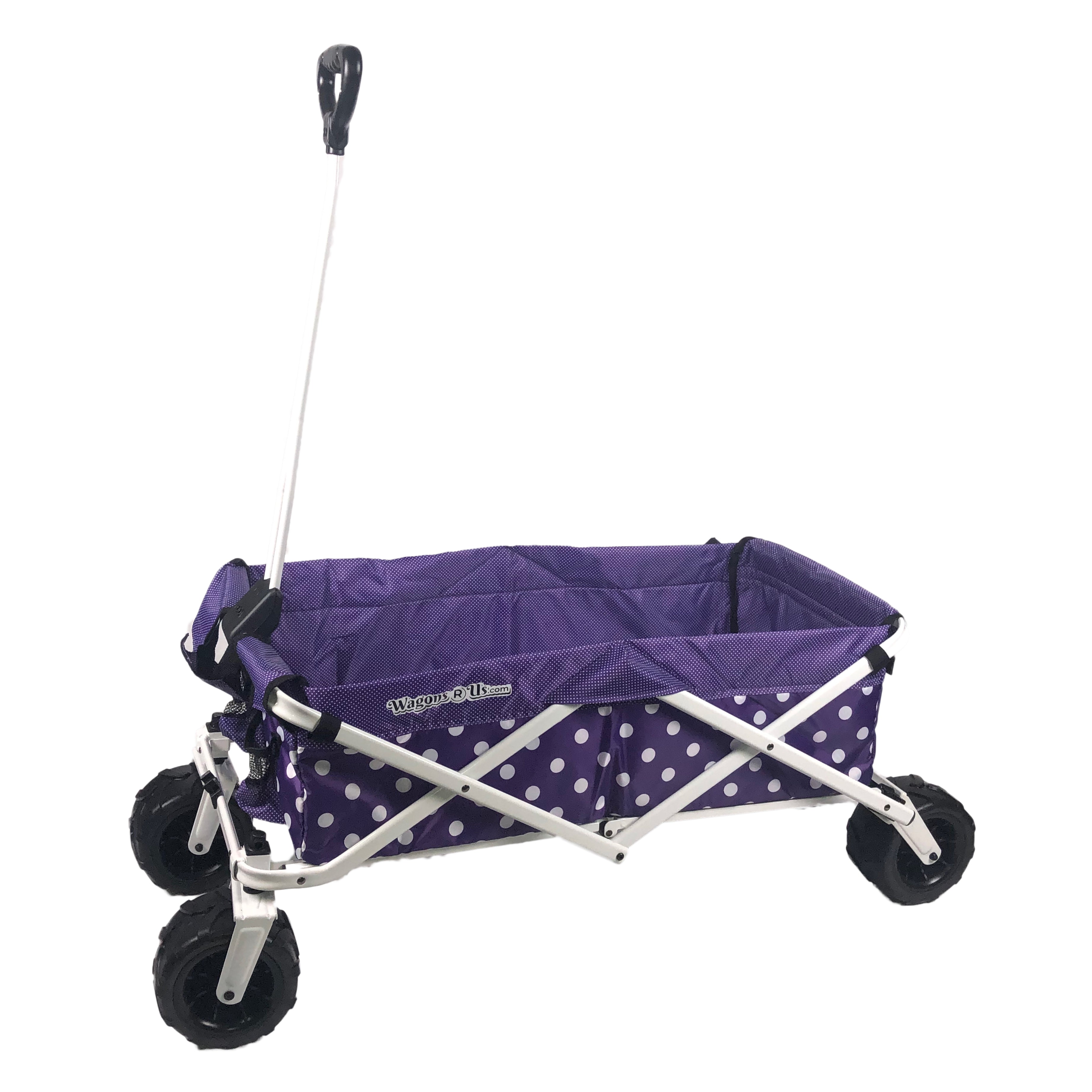 Wagonsrus Folding Utility Wagon | for All Ages| Purple Polka