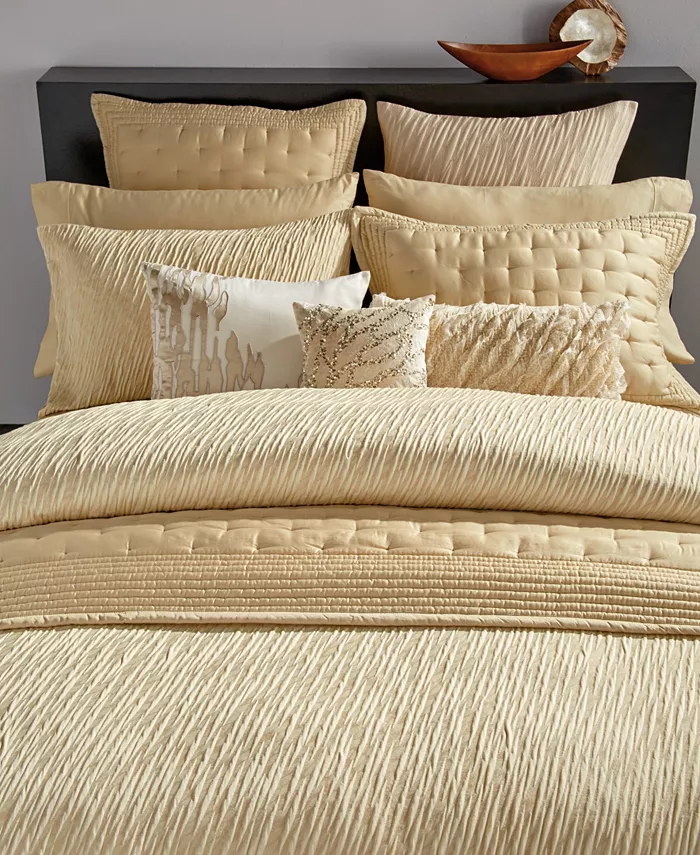 Donna Karan Home Gold Dust Duvet Cover， Full Queen