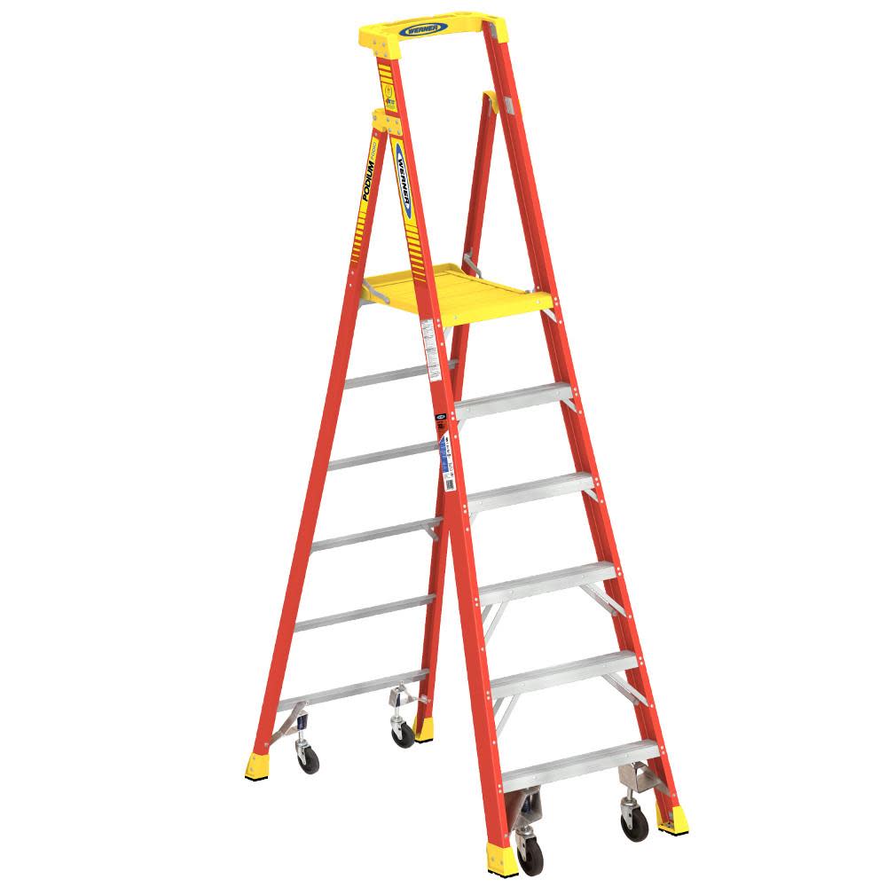 Podium 6-ft Fiberglass 300-lb Type IA Platform Ladder